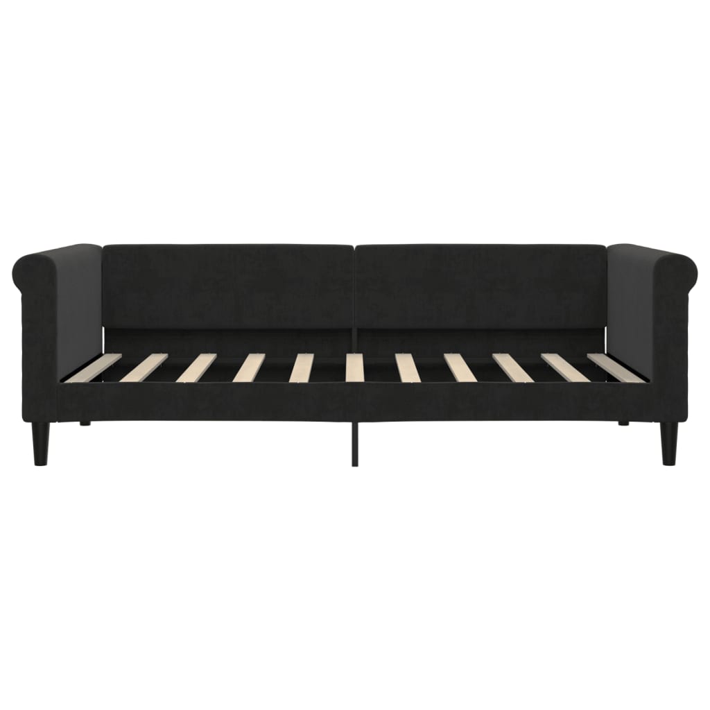 vidaXL Sofá cama con colchón terciopelo negro 90x190 cm