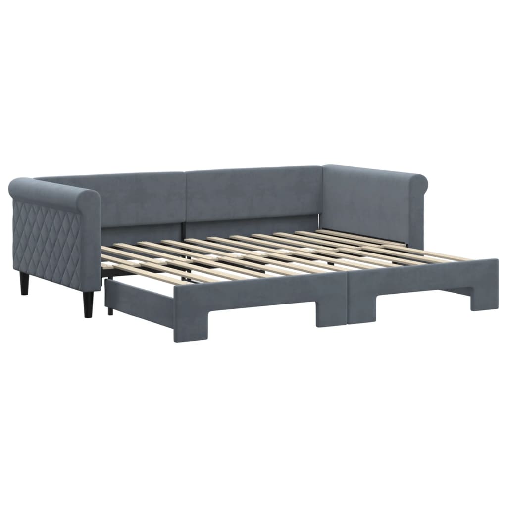 vidaXL Sofá cama nido terciopelo gris oscuro 90x200 cm