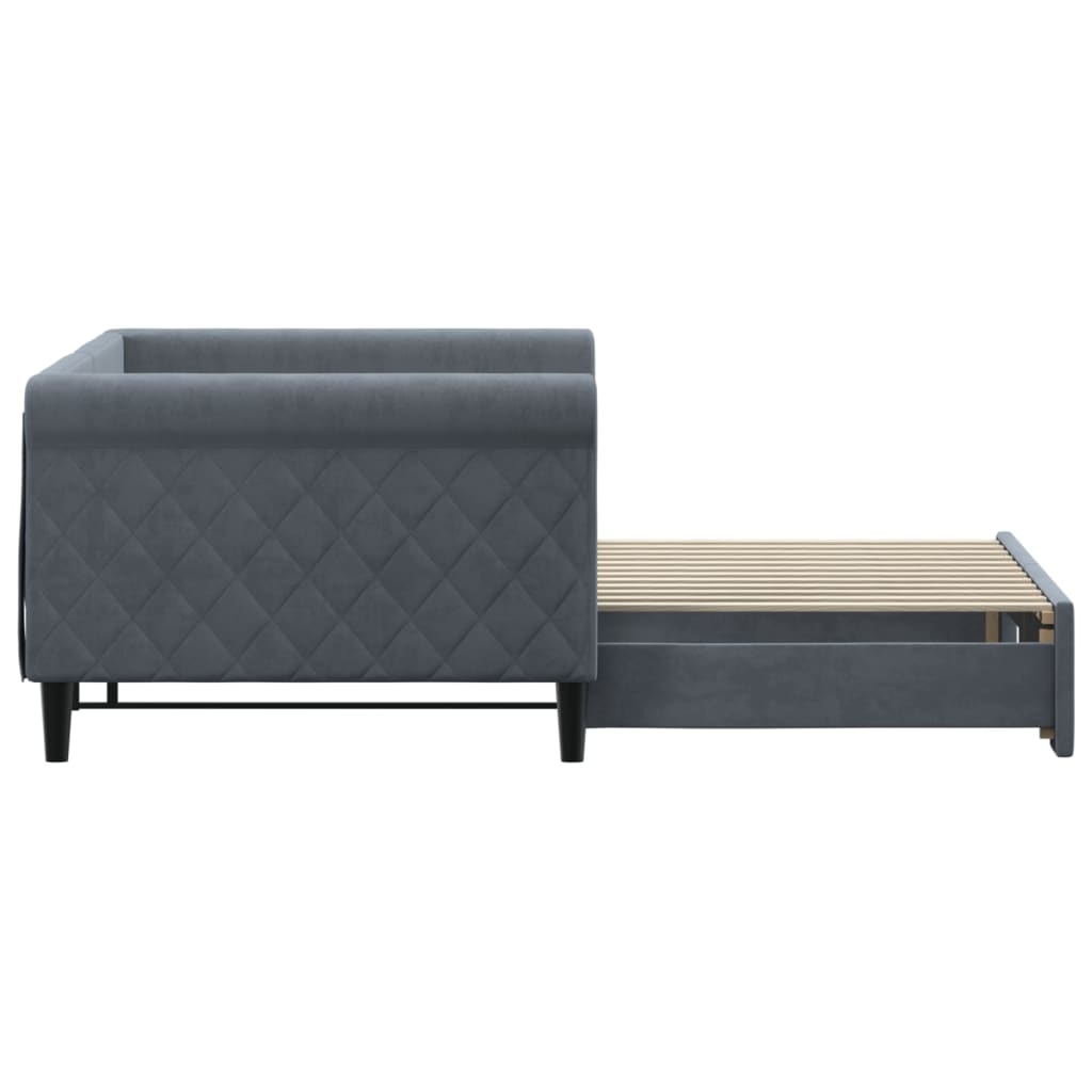 vidaXL Sofá cama nido terciopelo gris oscuro 90x200 cm