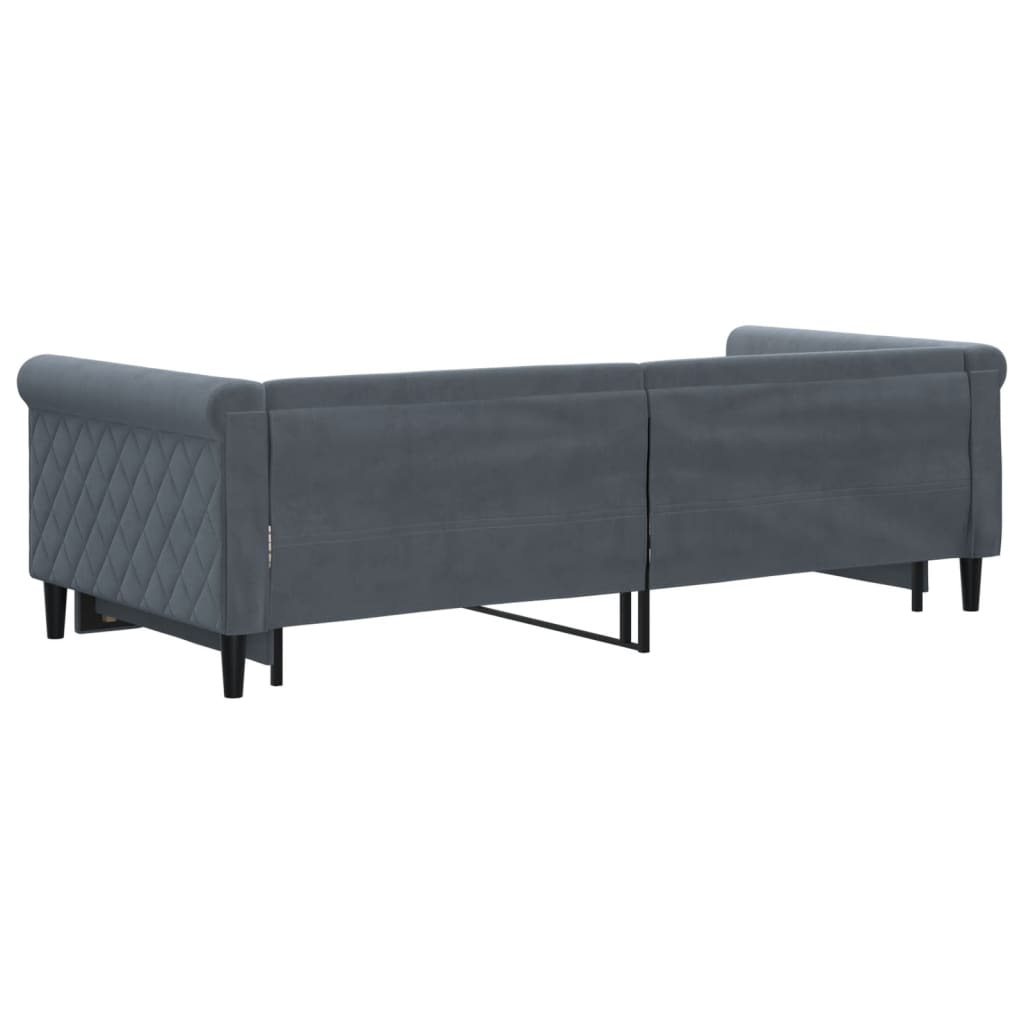 vidaXL Sofá cama nido terciopelo gris oscuro 90x200 cm