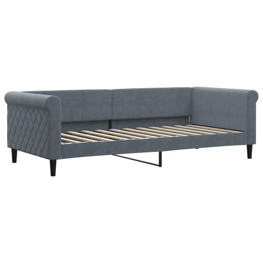 vidaXL Sofá cama nido terciopelo gris oscuro 90x200 cm