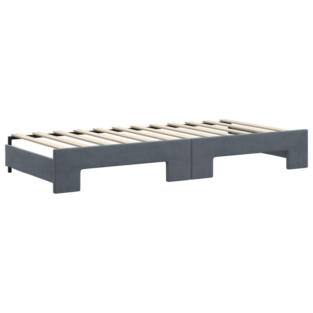 vidaXL Sofá cama nido terciopelo gris oscuro 90x200 cm