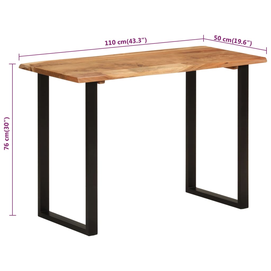 vidaXL Mesa de comedor madera maciza de acacia 110x50x76 cm