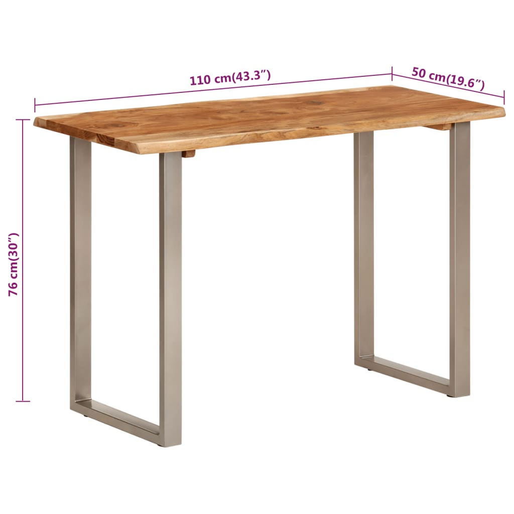 vidaXL Mesa de comedor madera maciza de acacia 110x50x76 cm