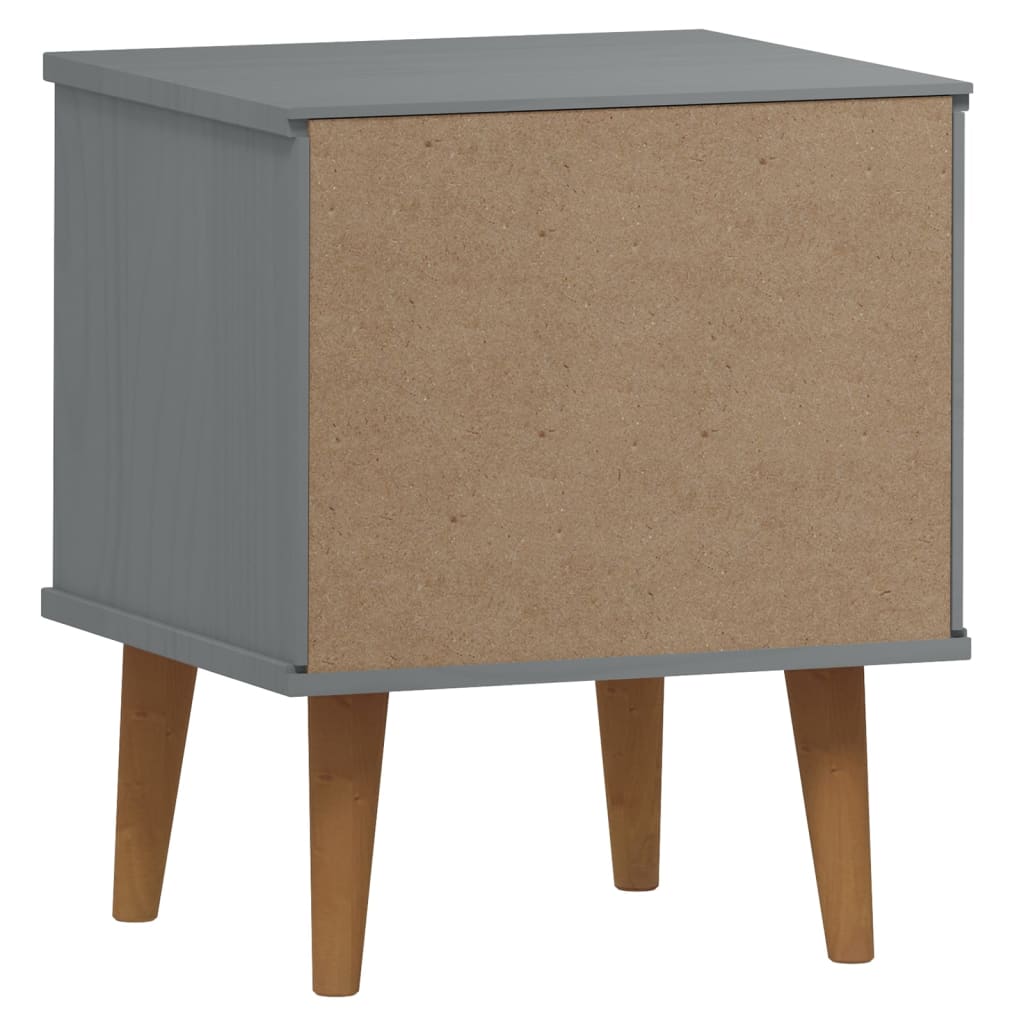 vidaXL Mesita de noche MOLDE madera maciza de pino gris 40x35x48 cm