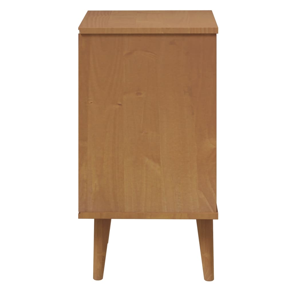 vidaXL Mesita de noche MOLDE madera maciza de pino marrón 40x35x65 cm