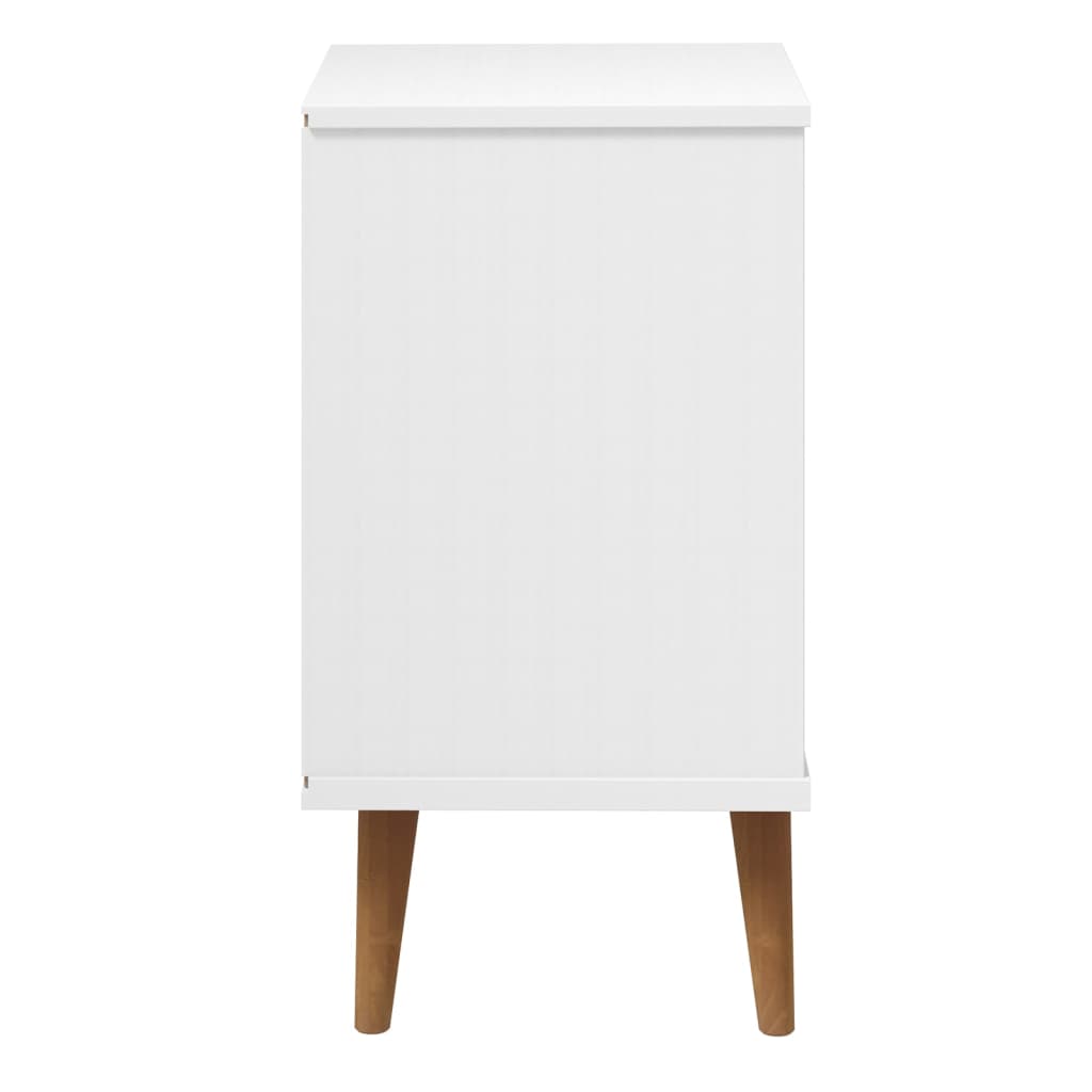 vidaXL Mesita de noche MOLDE madera maciza de pino blanca 40x35x65 cm