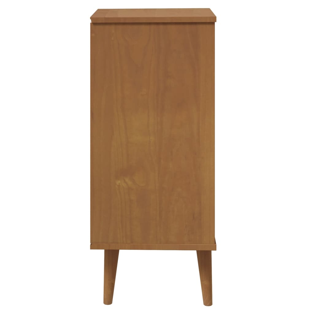 vidaXL Mesita de noche MOLDE madera maciza de pino marrón 40x35x82 cm