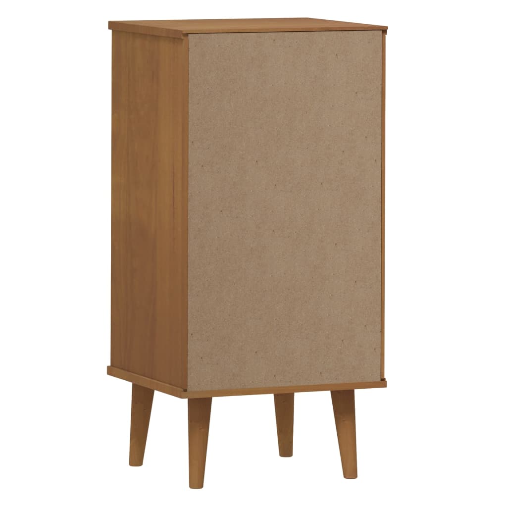 vidaXL Mesita de noche MOLDE madera maciza de pino marrón 40x35x82 cm