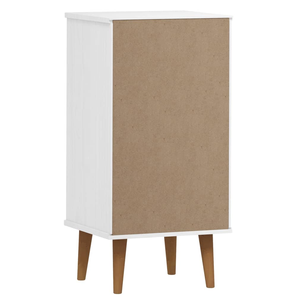 vidaXL Mesita de noche MOLDE madera maciza de pino blanca 40x35x82 cm