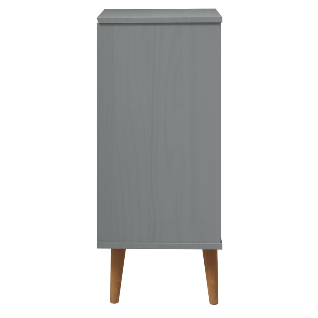 vidaXL Mesita de noche MOLDE madera maciza de pino gris 40x35x82 cm