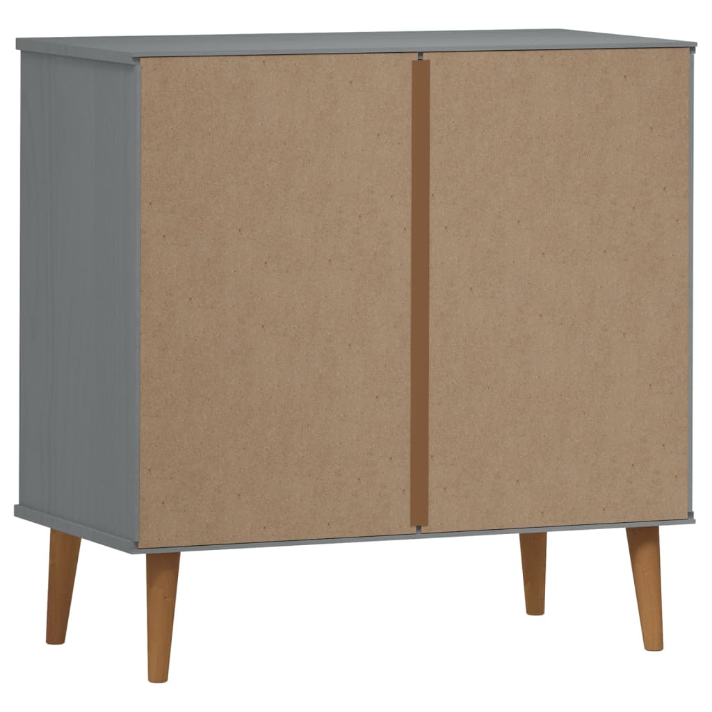 vidaXL Mesita de noche MOLDE madera maciza de pino gris 80x40x80 cm