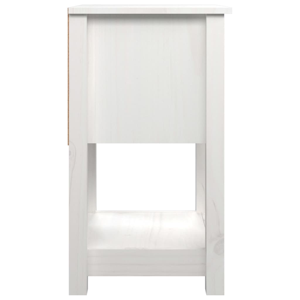 vidaXL Mesita de noche madera maciza de pino blanco 40x35x61,5 cm