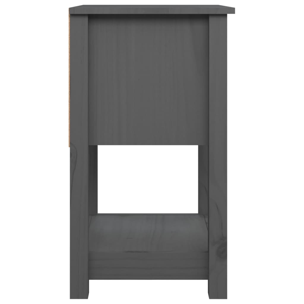 vidaXL Mesita de noche madera maciza de pino gris 40x35x61,5 cm