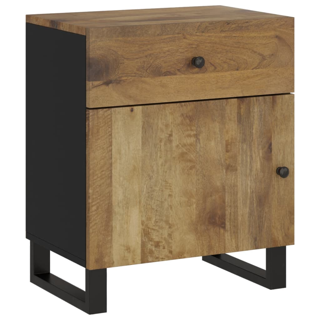 vidaXL Mesita de noche madera mango madera contrachapada 50x33x60 cm