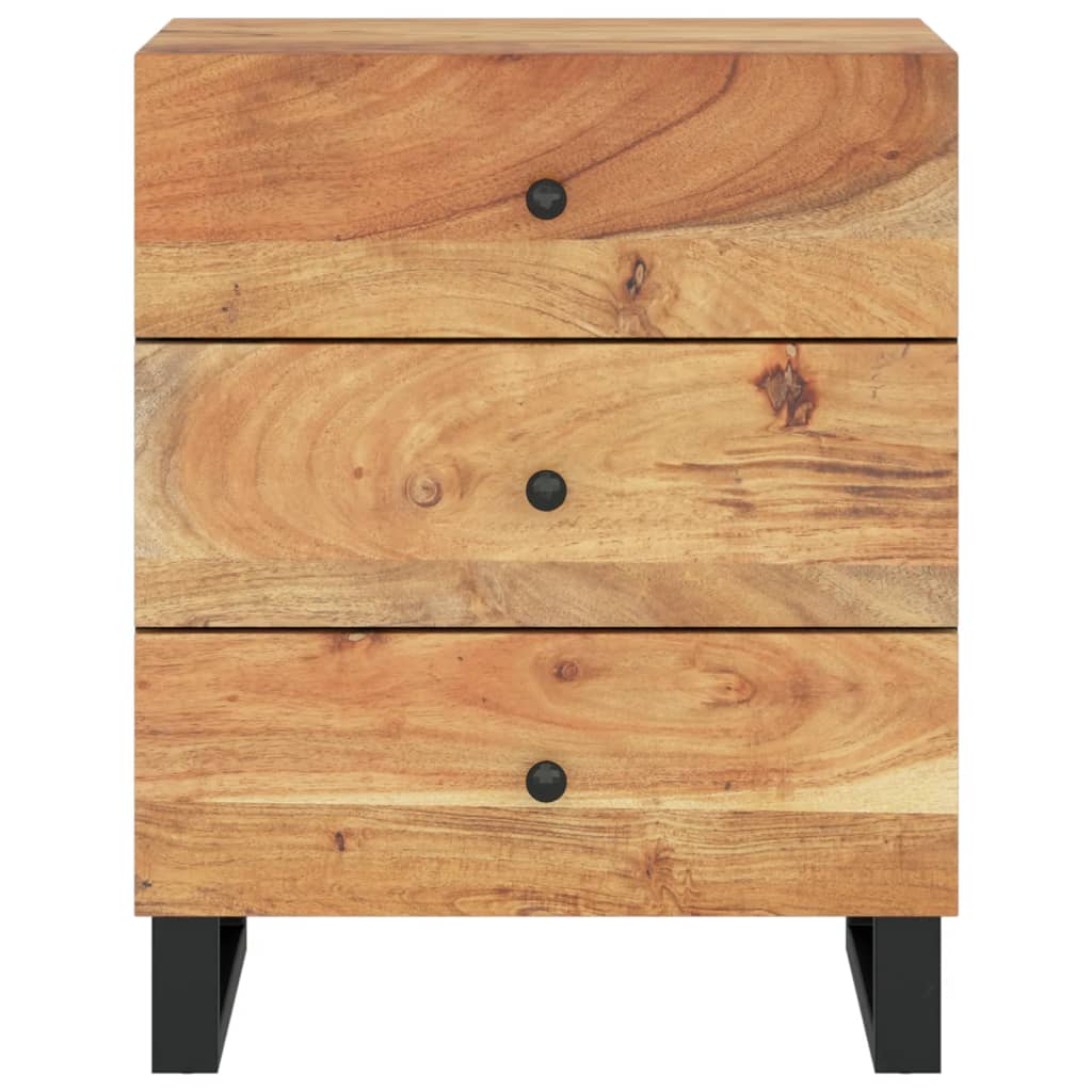 vidaXL Mesita de noche madera acacia madera contrachapada 50x33x62 cm