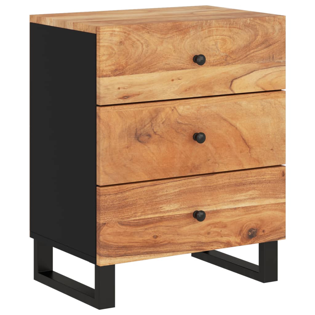 vidaXL Mesita de noche madera acacia madera contrachapada 50x33x62 cm