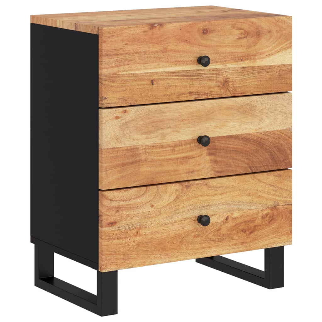 vidaXL Mesita de noche madera acacia madera contrachapada 50x33x62 cm