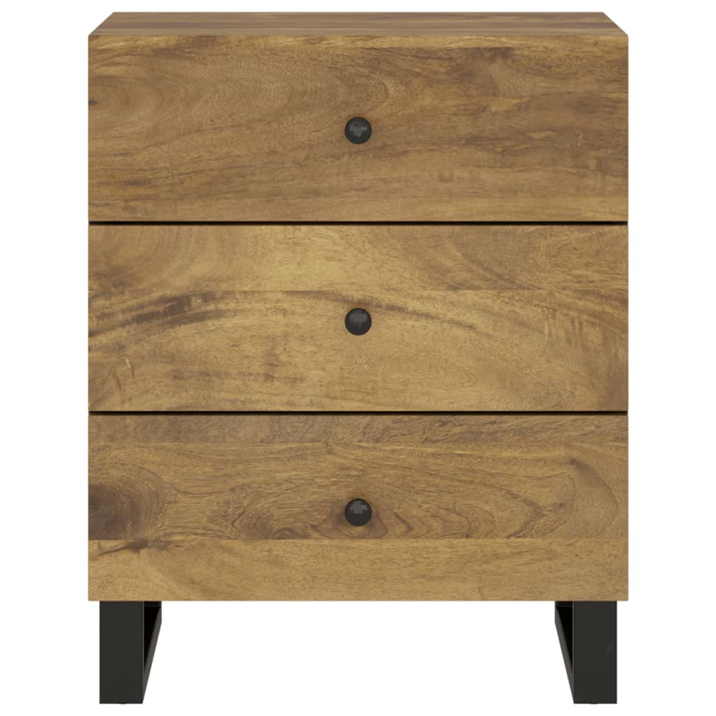 vidaXL Mesita de noche madera mango madera contrachapada 50x33x62 cm