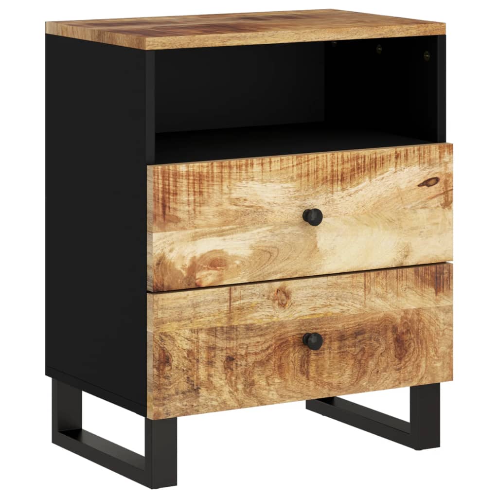 vidaXL Mesita de noche madera mango madera contrachapada 50x33x62 cm