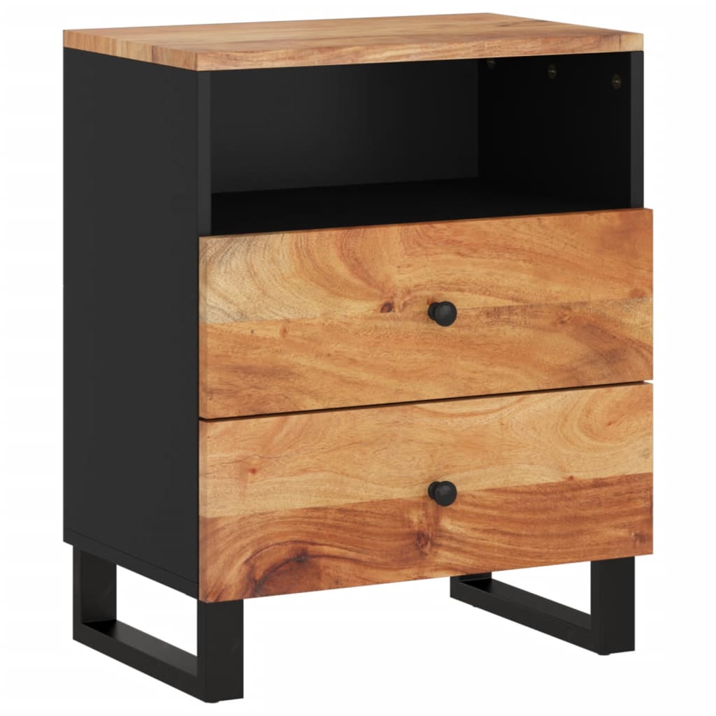 vidaXL Mesita de noche madera acacia madera contrachapada 50x33x62 cm