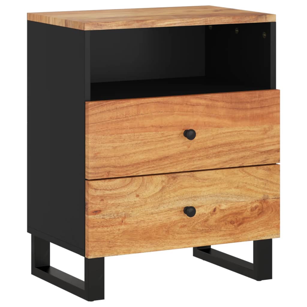 vidaXL Mesita de noche madera acacia madera contrachapada 50x33x62 cm