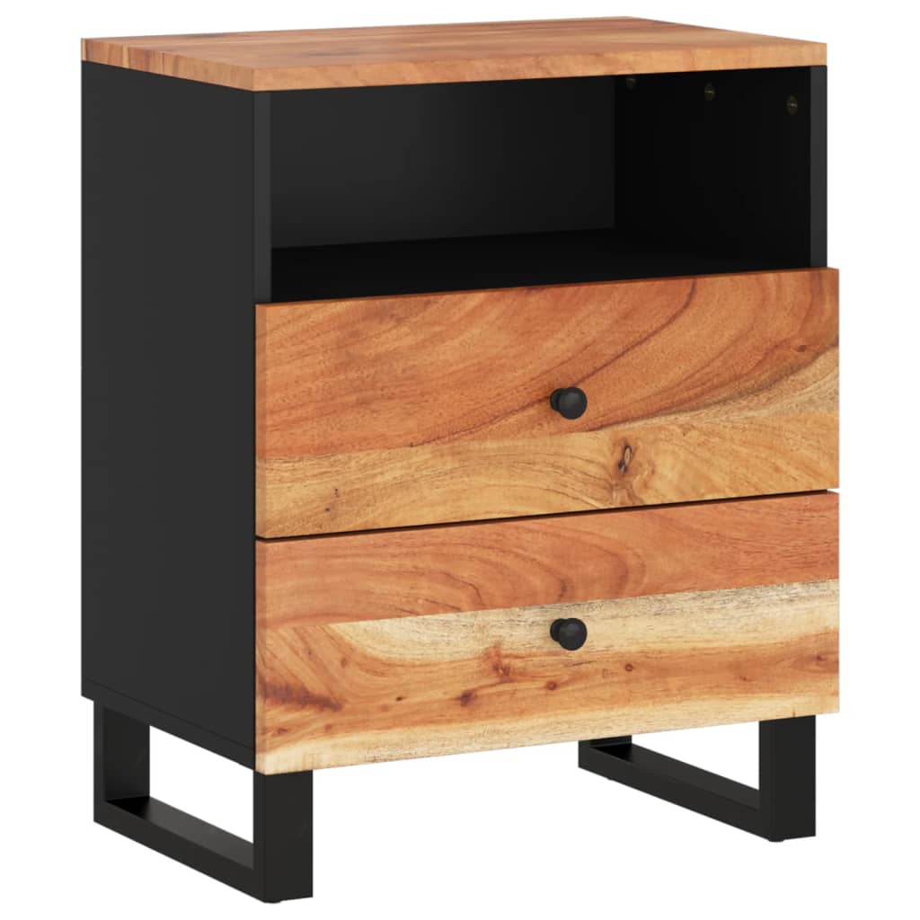 vidaXL Mesita de noche madera acacia madera contrachapada 50x33x62 cm