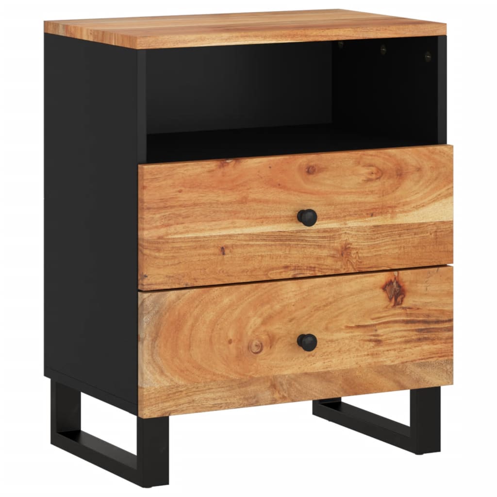 vidaXL Mesita de noche madera acacia madera contrachapada 50x33x62 cm