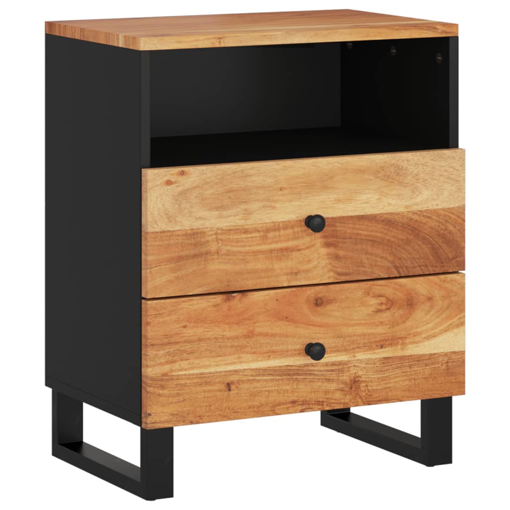 vidaXL Mesita de noche madera acacia madera contrachapada 50x33x62 cm