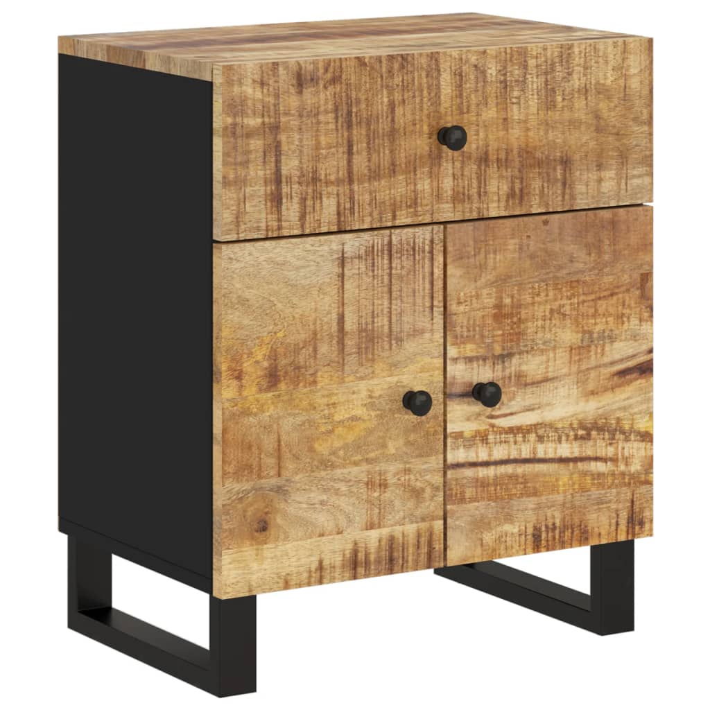 vidaXL Mesita de noche madera mango madera contrachapada 50x33x60 cm