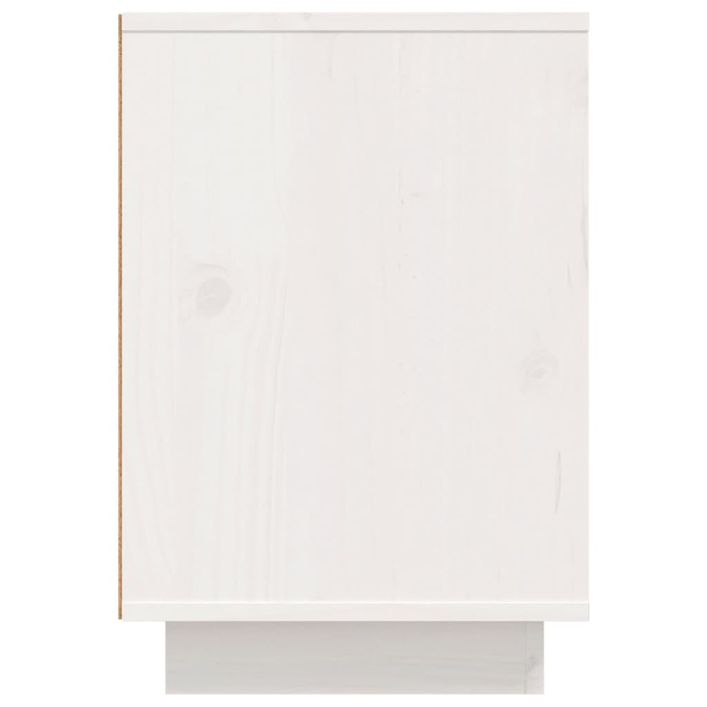 vidaXL Mesita de noche madera maciza de pino blanco 50x34x50 cm