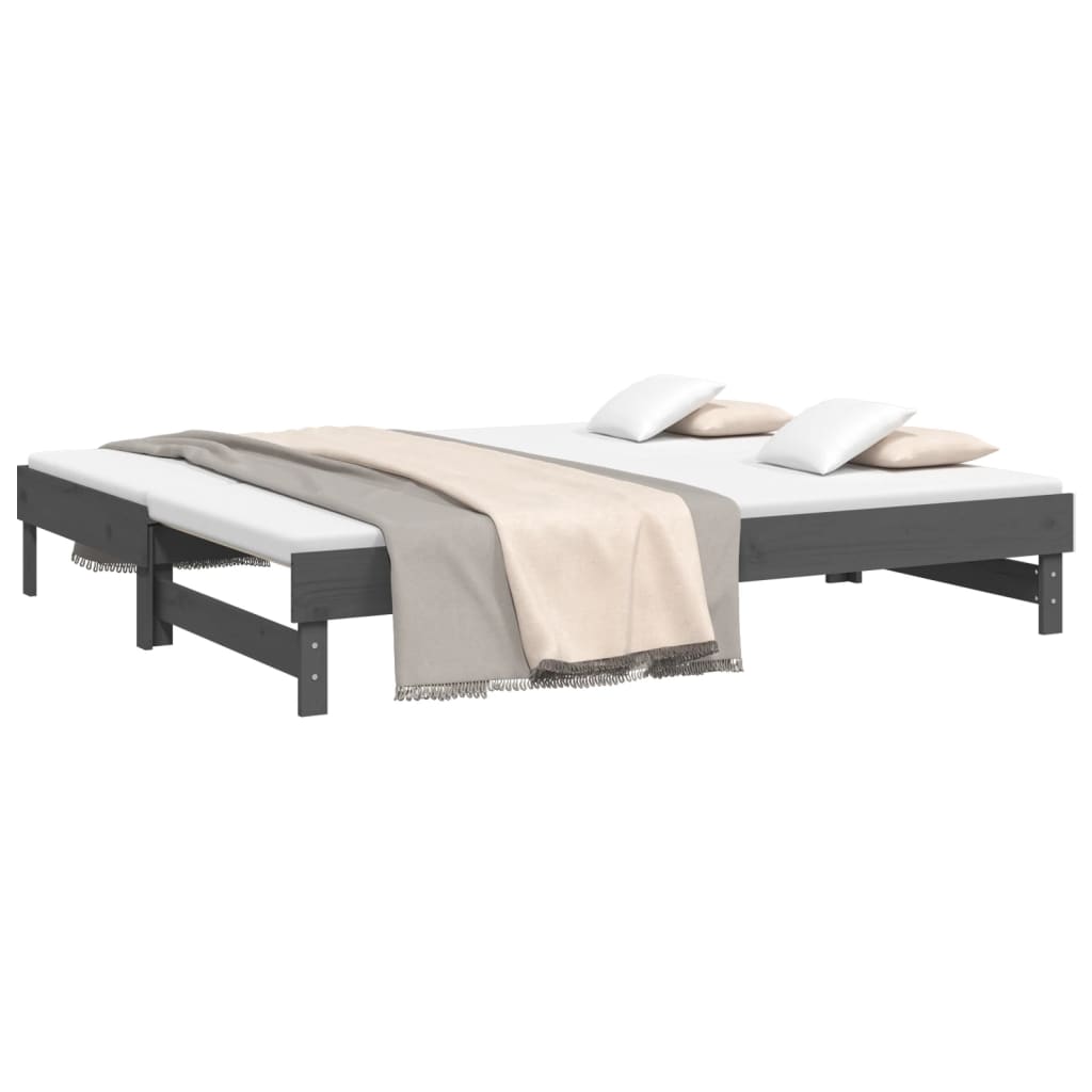 vidaXL Sofá cama extraíble sin colchón gris 2x(90x200) cm