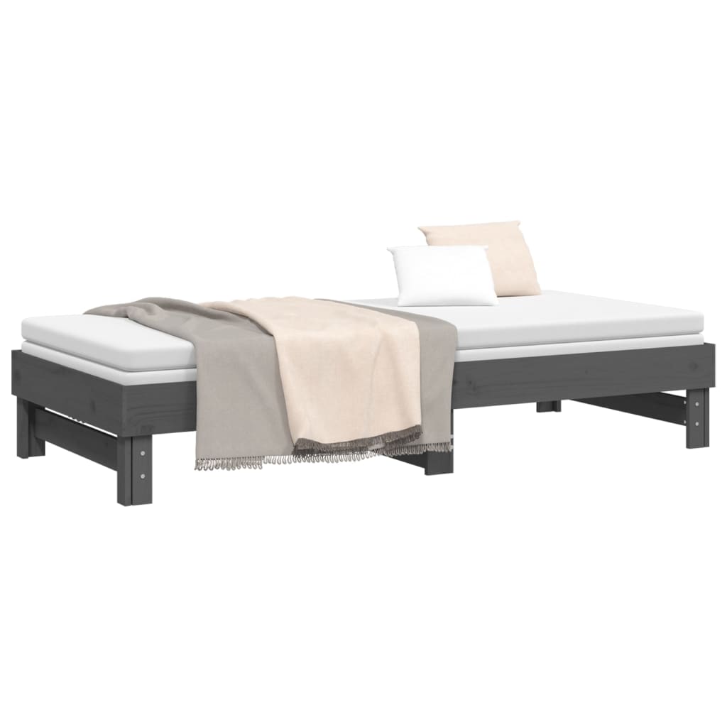 vidaXL Sofá cama extraíble sin colchón gris 2x(90x200) cm