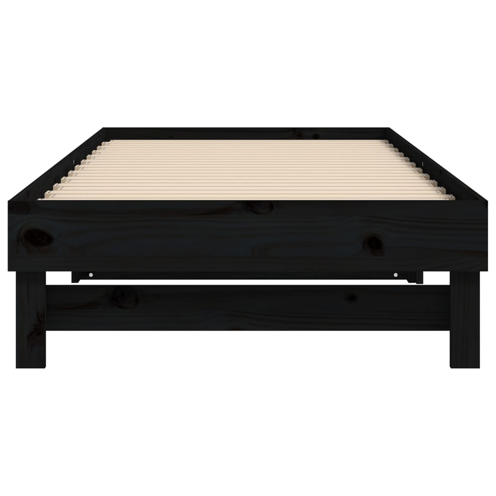 vidaXL Sofá cama extraíble sin colchón negro 2x(90x200) cm