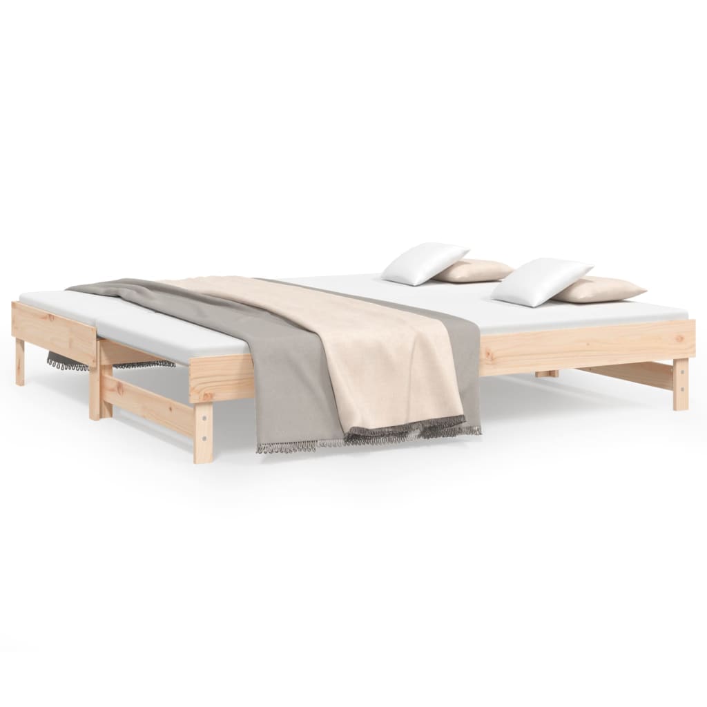 vidaXL Sofá cama extraíble madera maciza de pino 2x(80x200) cm