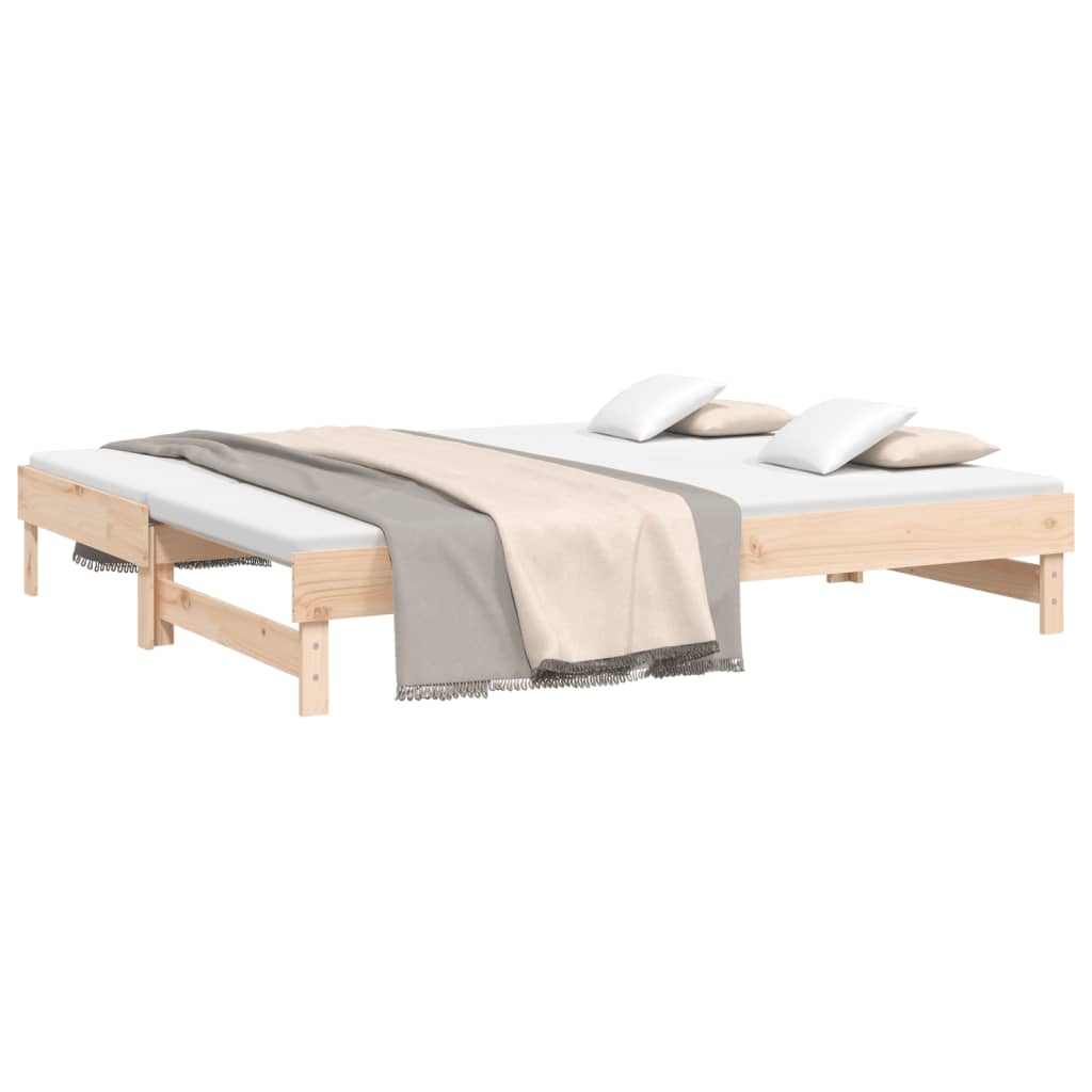 vidaXL Sofá cama extraíble madera maciza de pino 2x(80x200) cm