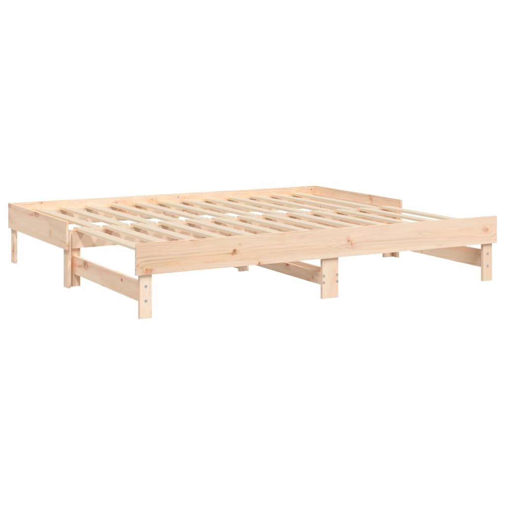 vidaXL Sofá cama extraíble madera maciza de pino 2x(80x200) cm