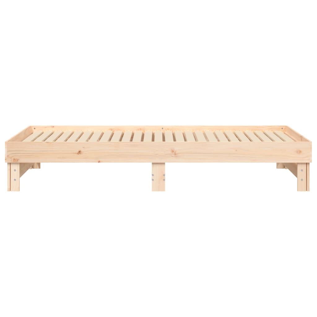 vidaXL Sofá cama extraíble madera maciza de pino 2x(80x200) cm