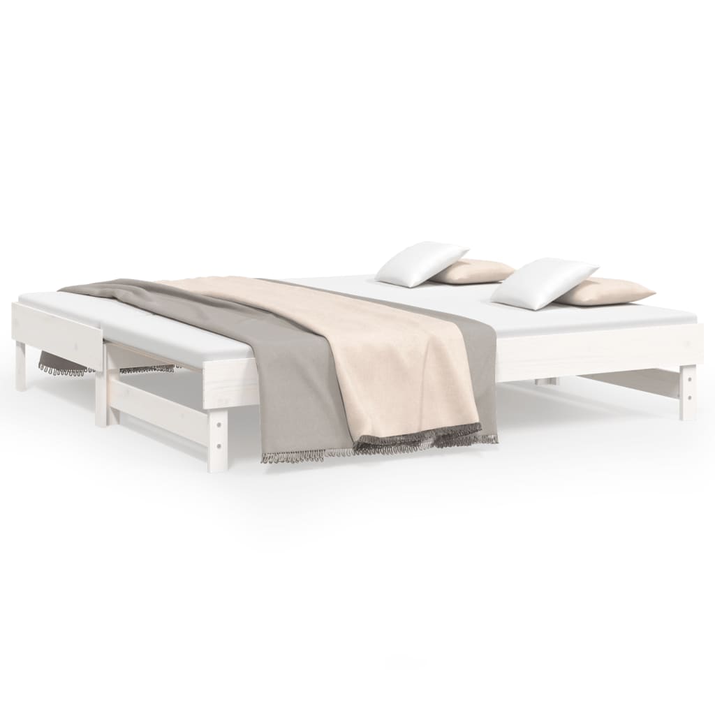 vidaXL Sofá cama extraíble sin colchón blanco 2x(90x190) cm