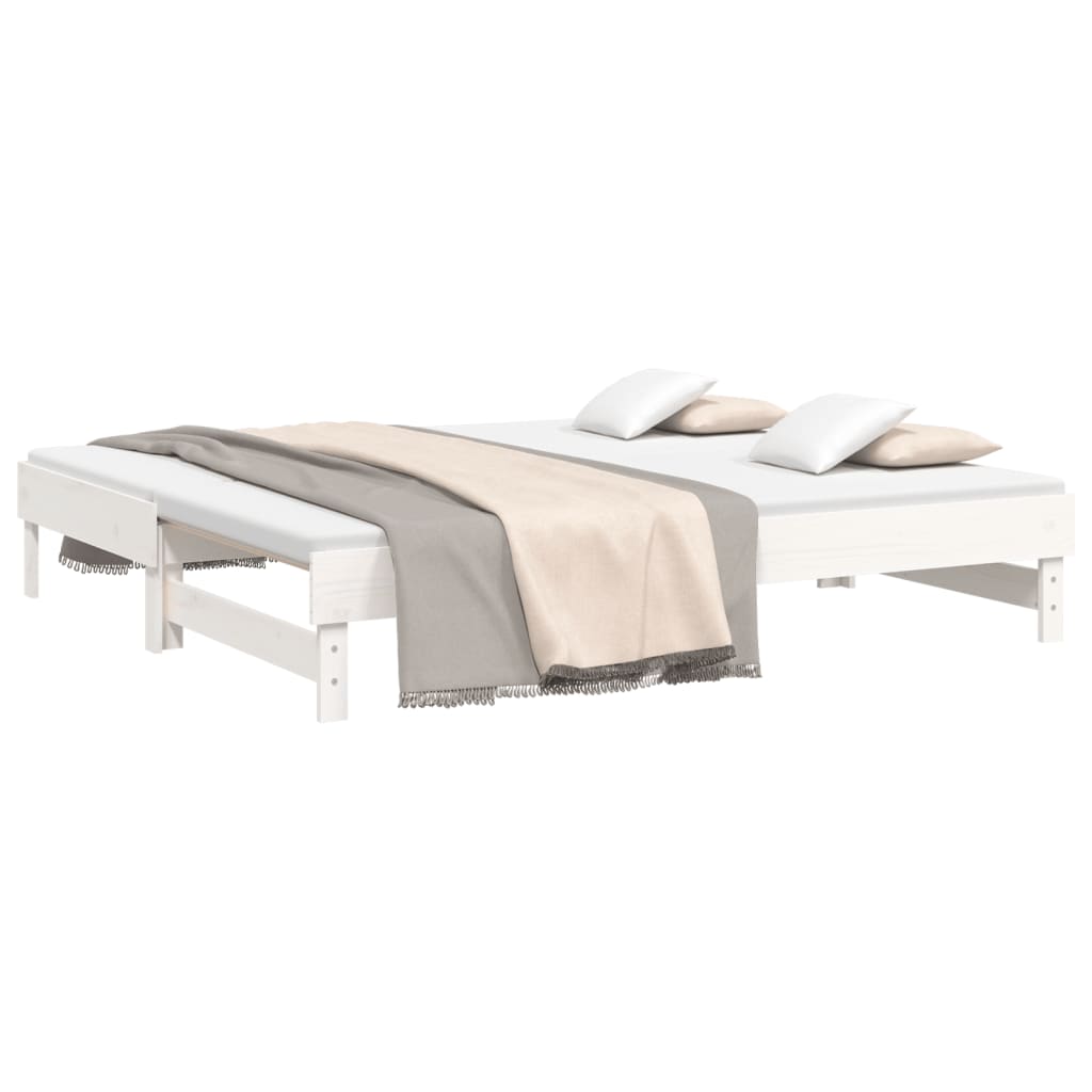 vidaXL Sofá cama extraíble sin colchón blanco 2x(90x190) cm