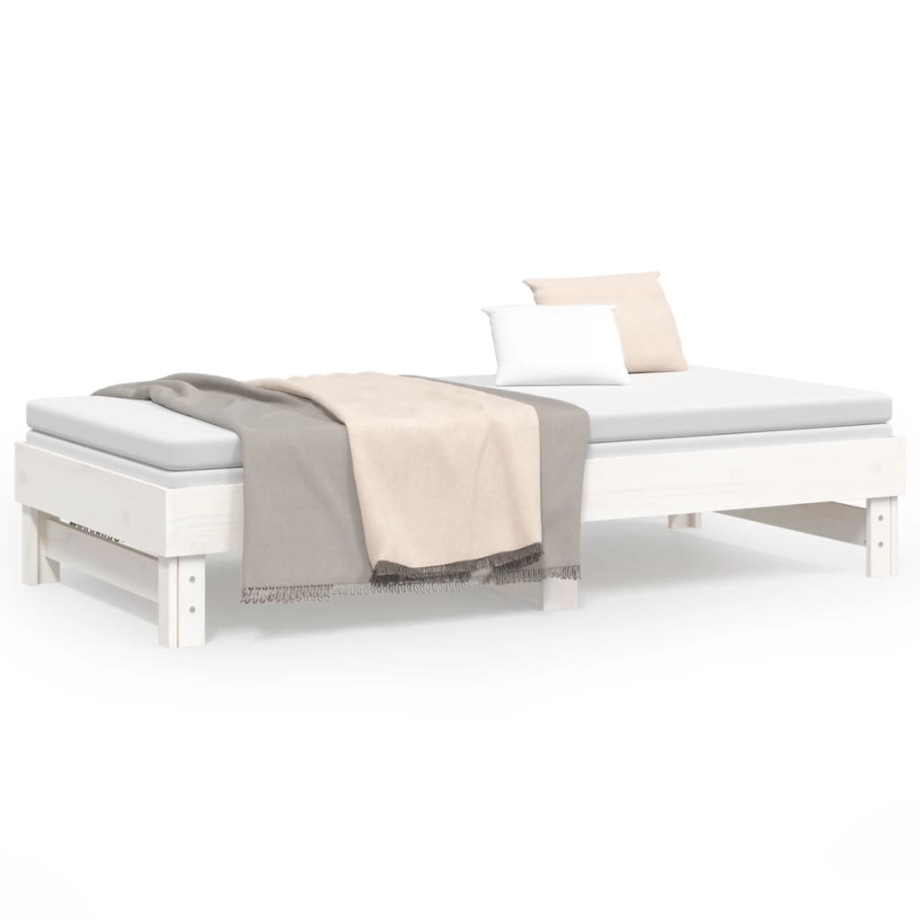 vidaXL Sofá cama extraíble sin colchón blanco 2x(90x190) cm