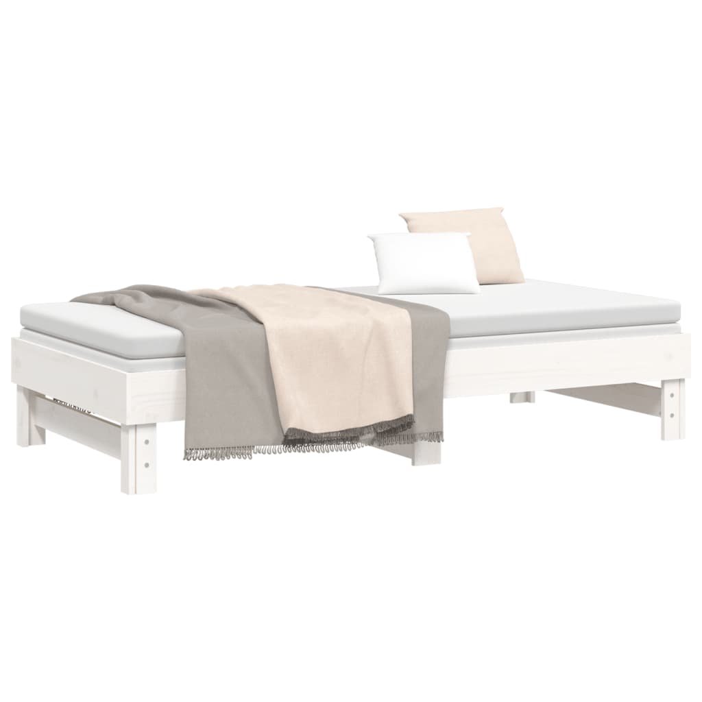 vidaXL Sofá cama extraíble sin colchón blanco 2x(90x190) cm