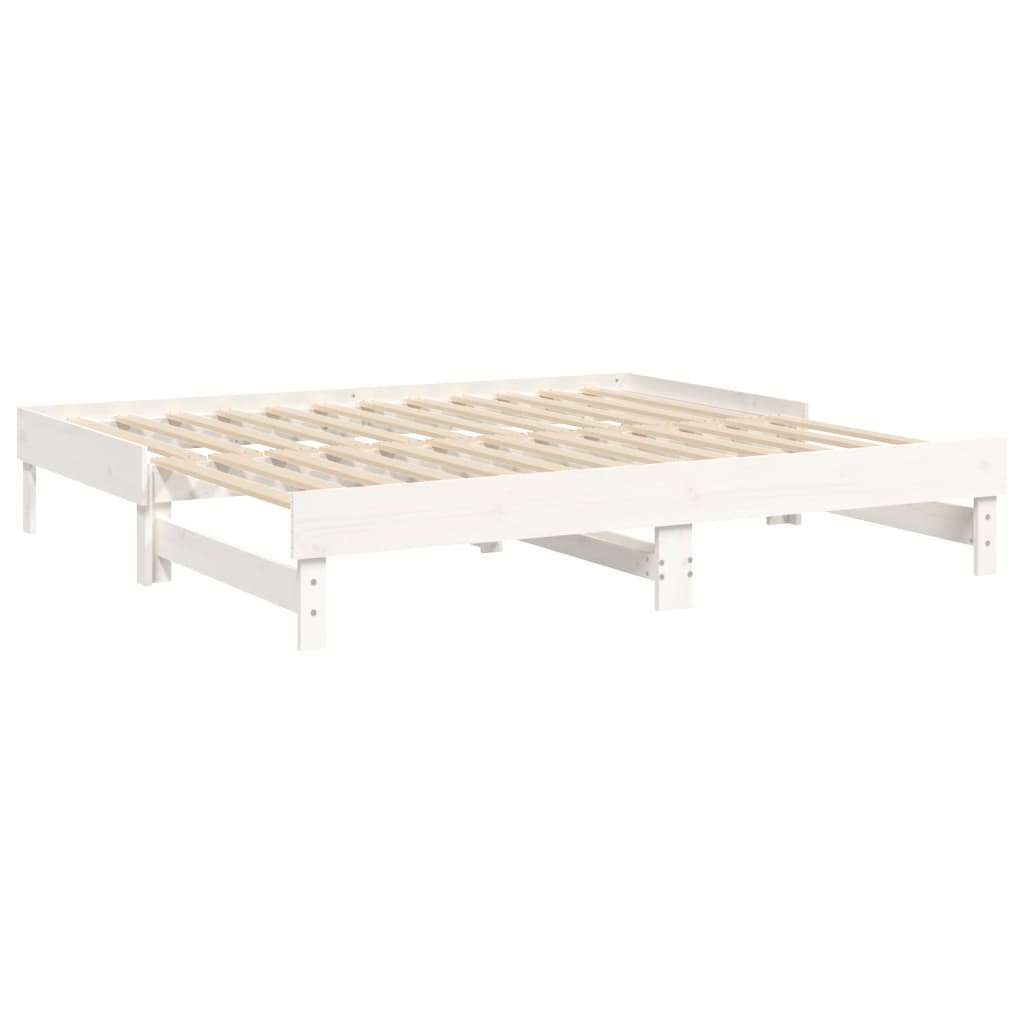 vidaXL Sofá cama extraíble sin colchón blanco 2x(90x190) cm