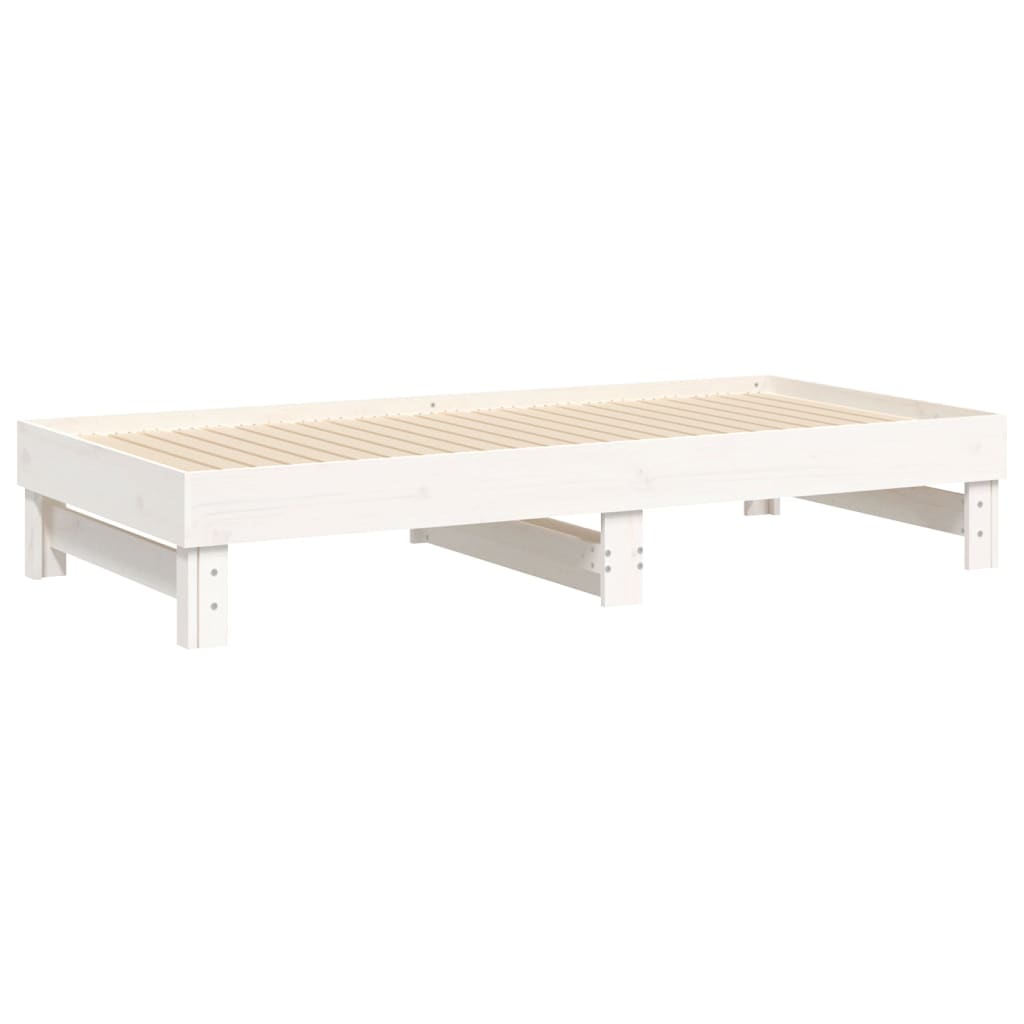 vidaXL Sofá cama extraíble sin colchón blanco 2x(90x190) cm