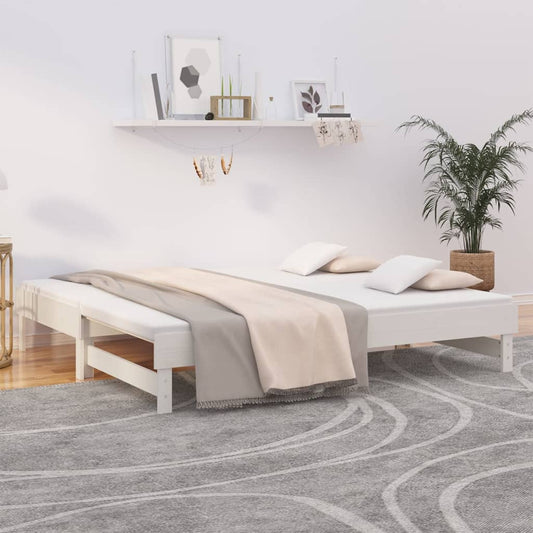 vidaXL Sofá cama extraíble sin colchón blanco 2x(90x190) cm