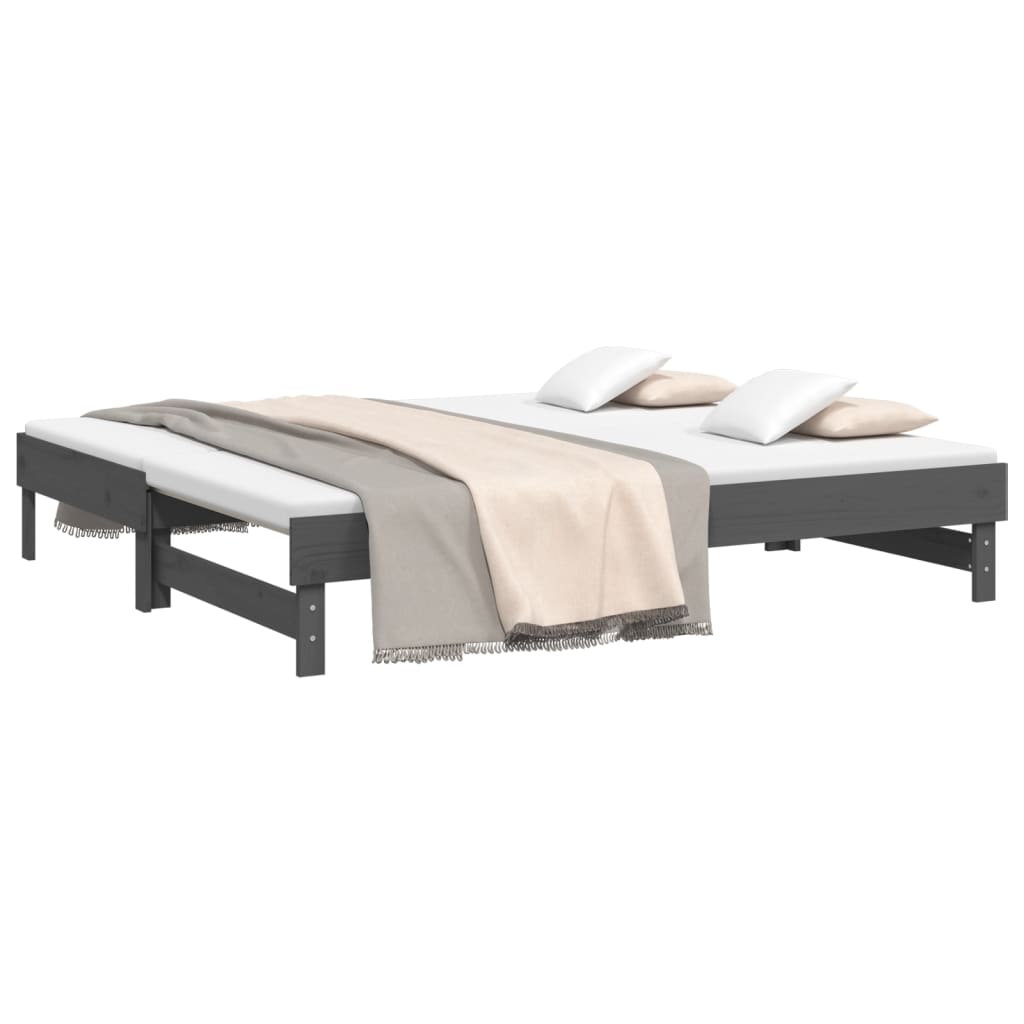 vidaXL Sofá cama extraíble sin colchón gris 2x(90x190) cm