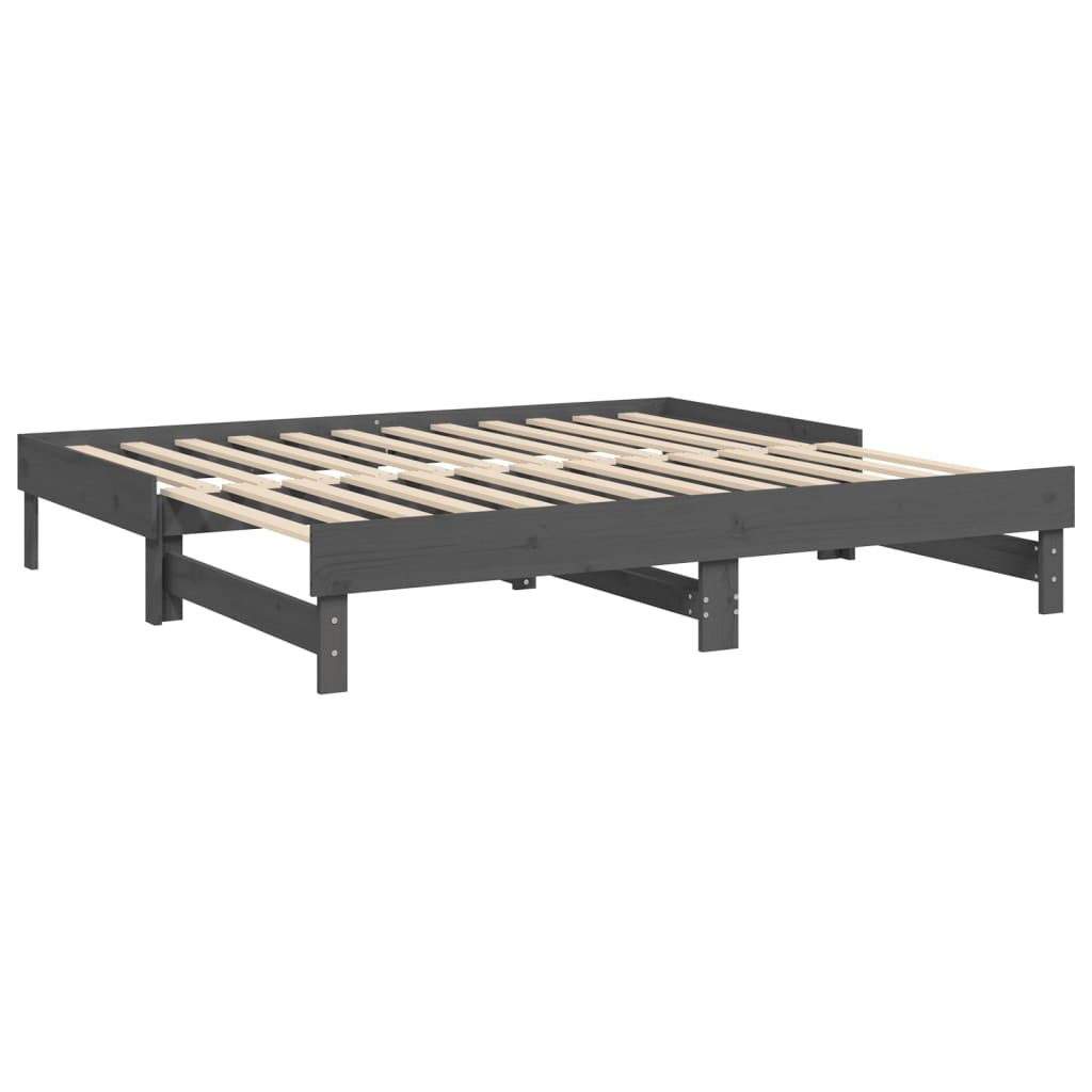 vidaXL Sofá cama extraíble sin colchón gris 2x(90x190) cm