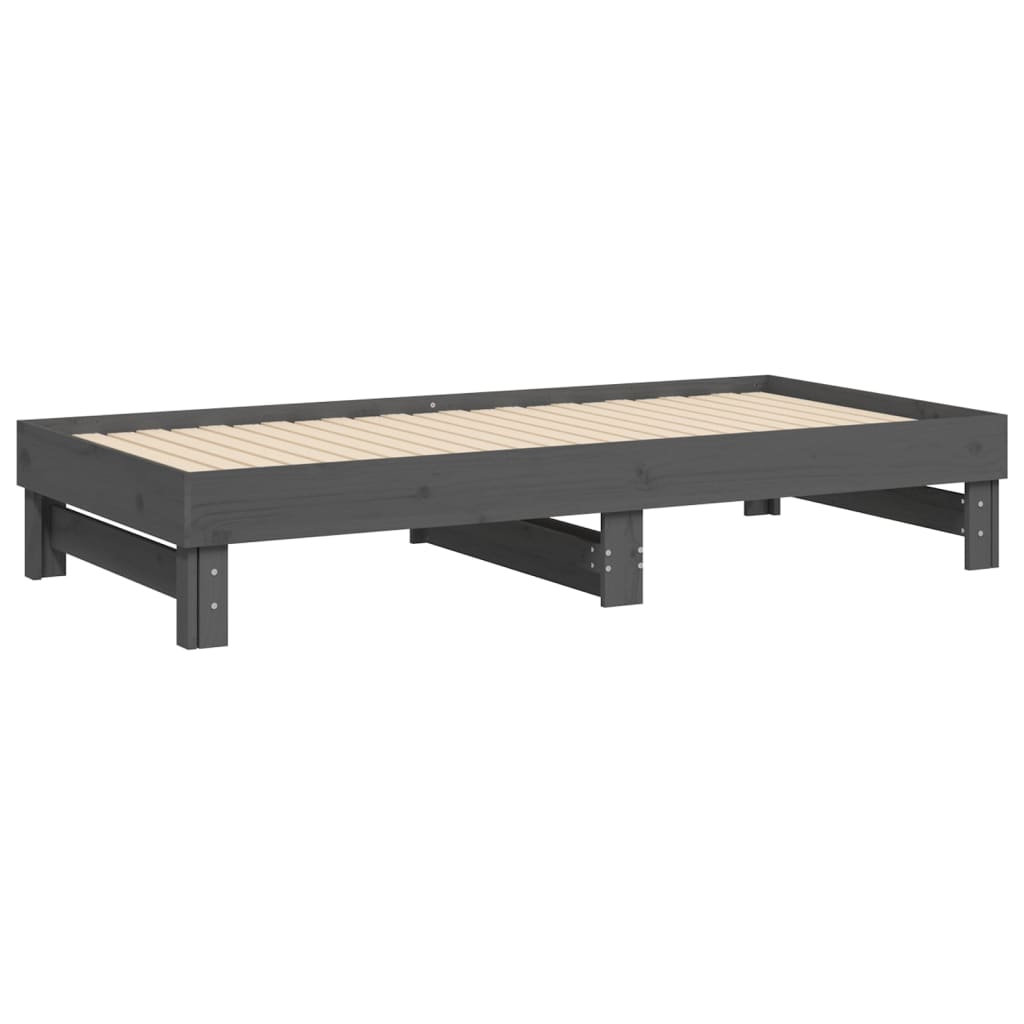 vidaXL Sofá cama extraíble sin colchón gris 2x(90x190) cm