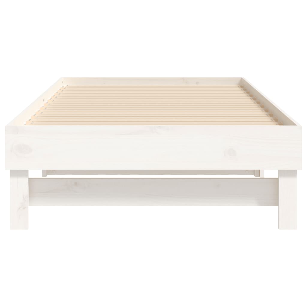 vidaXL Sofá cama extraíble madera maciza de pino blanco 2x(75x190) cm