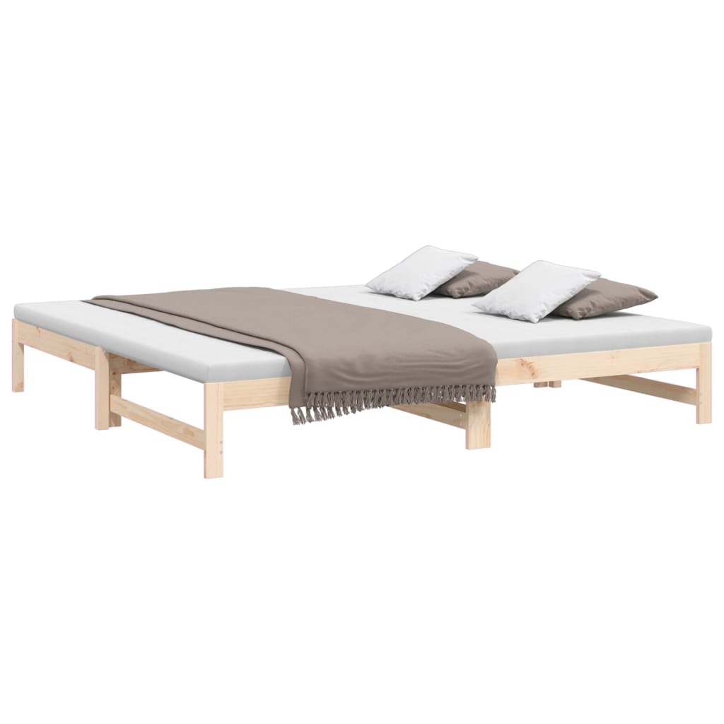 vidaXL Sofá cama extraíble madera maciza de pino 2x(100x200) cm